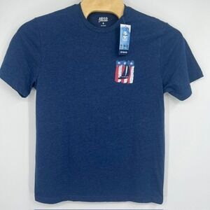 NWT IZOD Saltwater Men's Blue Patriotic Sailboat American Flag Graphic T-Shirt M